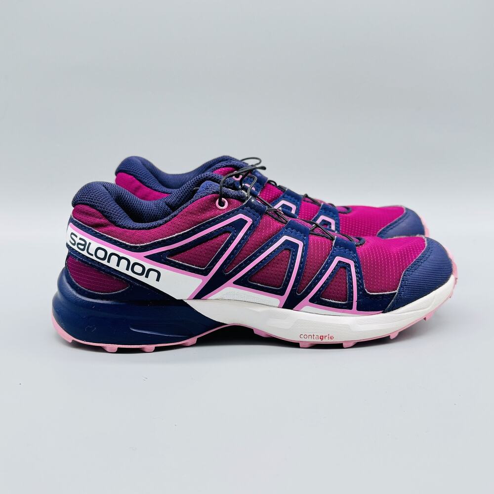 Salomon Speedcross Shoes Girls 5 Pink Purple Trail Running Contagrip 412388
